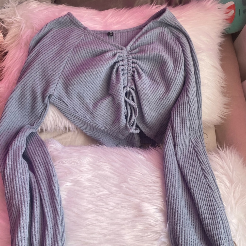 Peasant Sleeve Crop Top